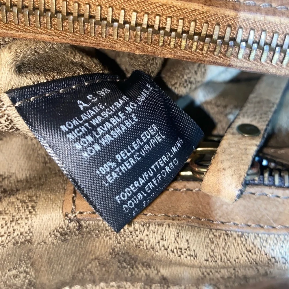 A.S.98 Messenger Bag Brown Leather Crossbody Bag (Free People)